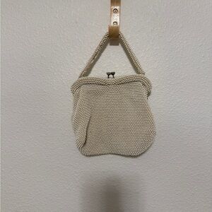 Vintage Elegant Cream Beaded Women's Bag